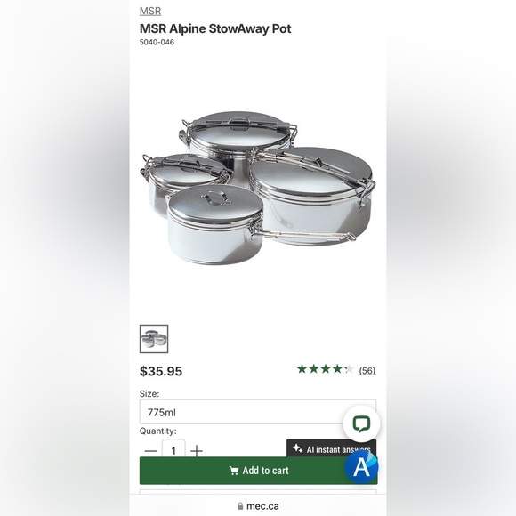 MSR Alpine StowAway Pot from MEC - Picture 6 of 7